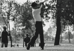 A man enjoys the luxury of giving all his time to playing golf with his wife